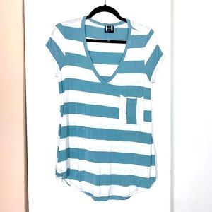 H by Bordeaux Striped Short Sleeve Pocket T-Shirt